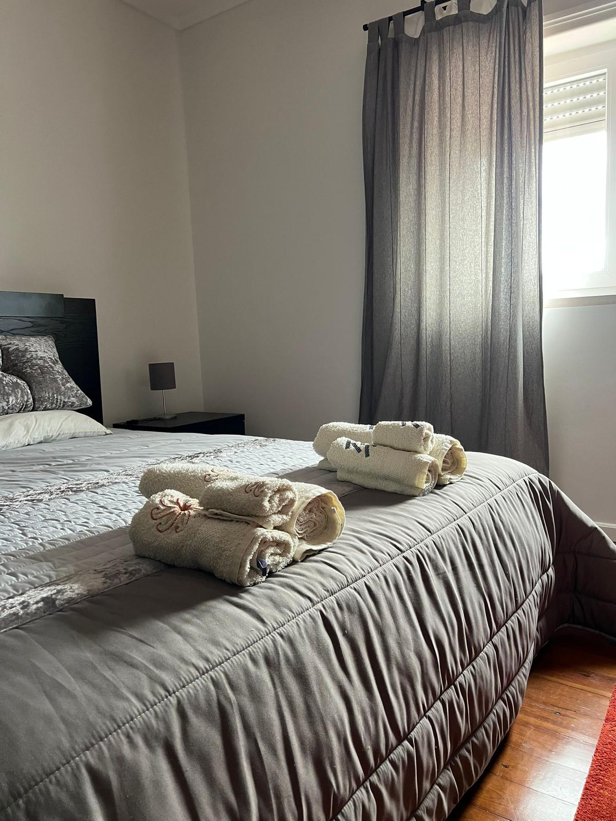 Bedroom · tall curtains