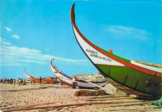 Traditional boats at Praia de Mira