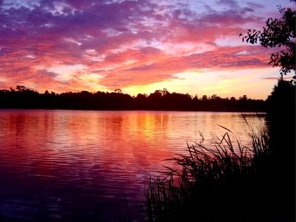 Sunset over the Barrinha de Mira lagoon